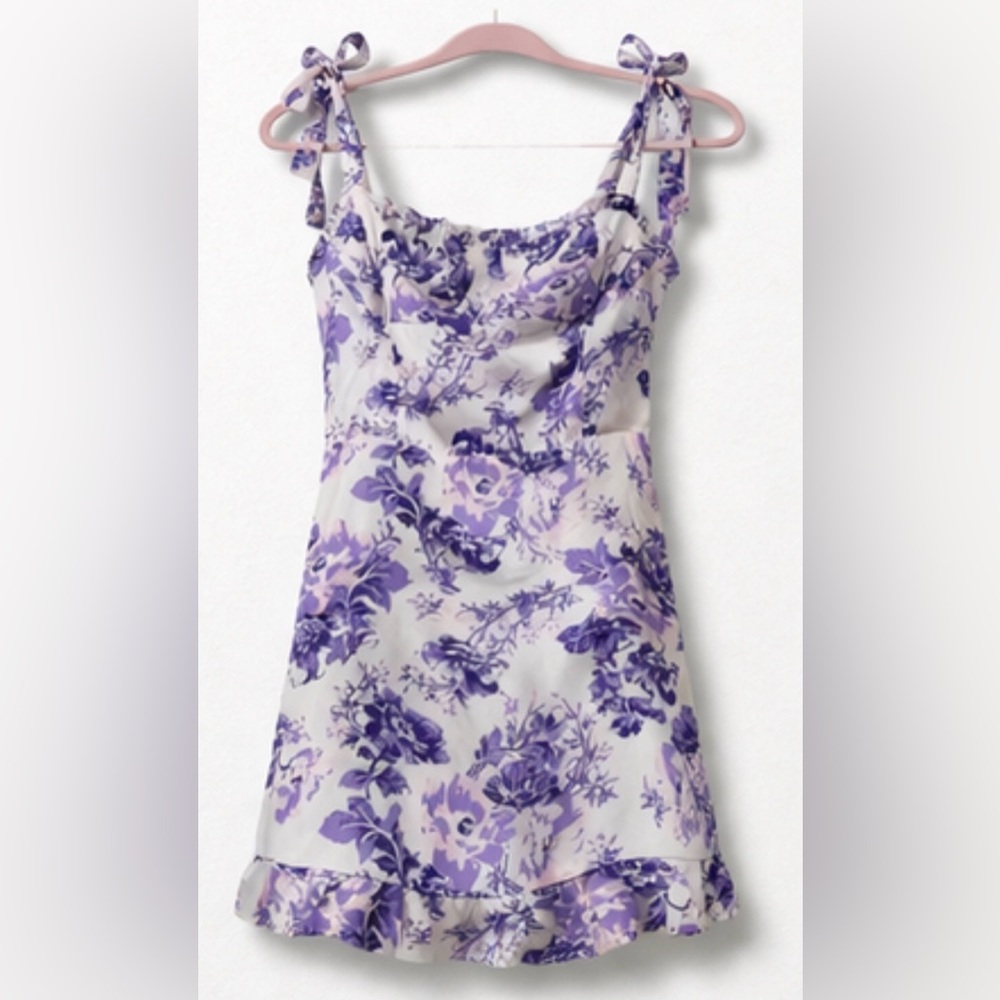 Aqua Floral Purple and White Dress size L